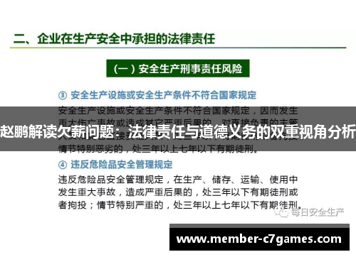 赵鹏解读欠薪问题：法律责任与道德义务的双重视角分析