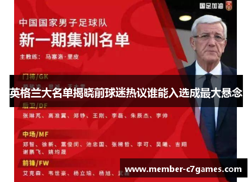 英格兰大名单揭晓前球迷热议谁能入选成最大悬念